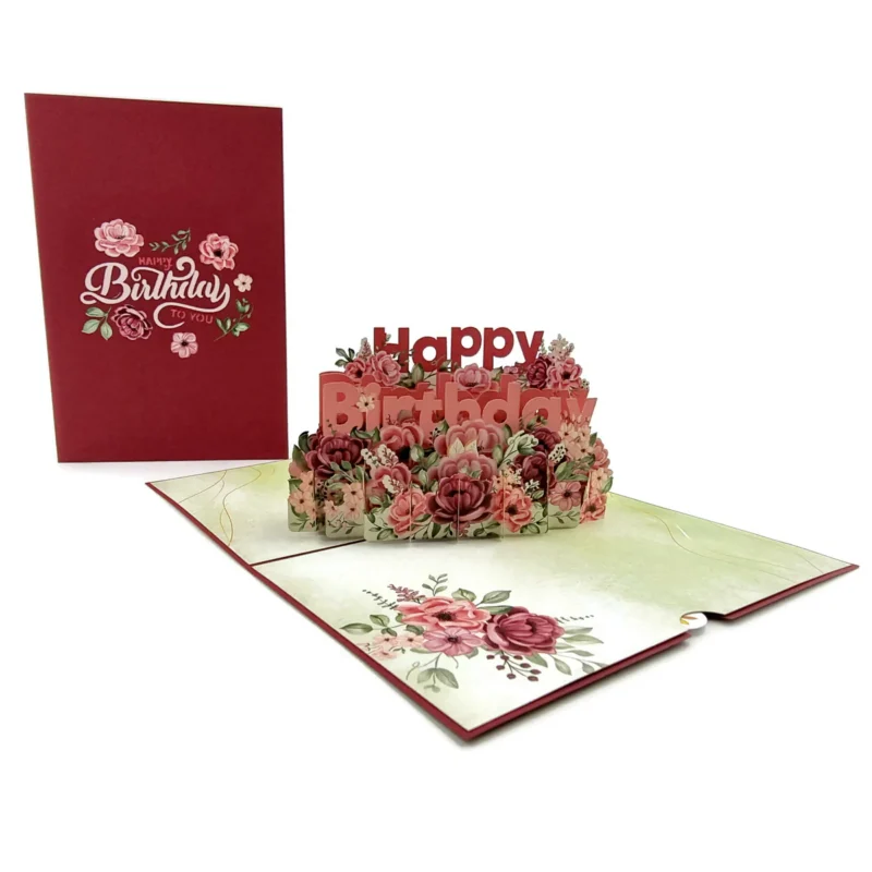 Birthday Flowers Pop Up Card