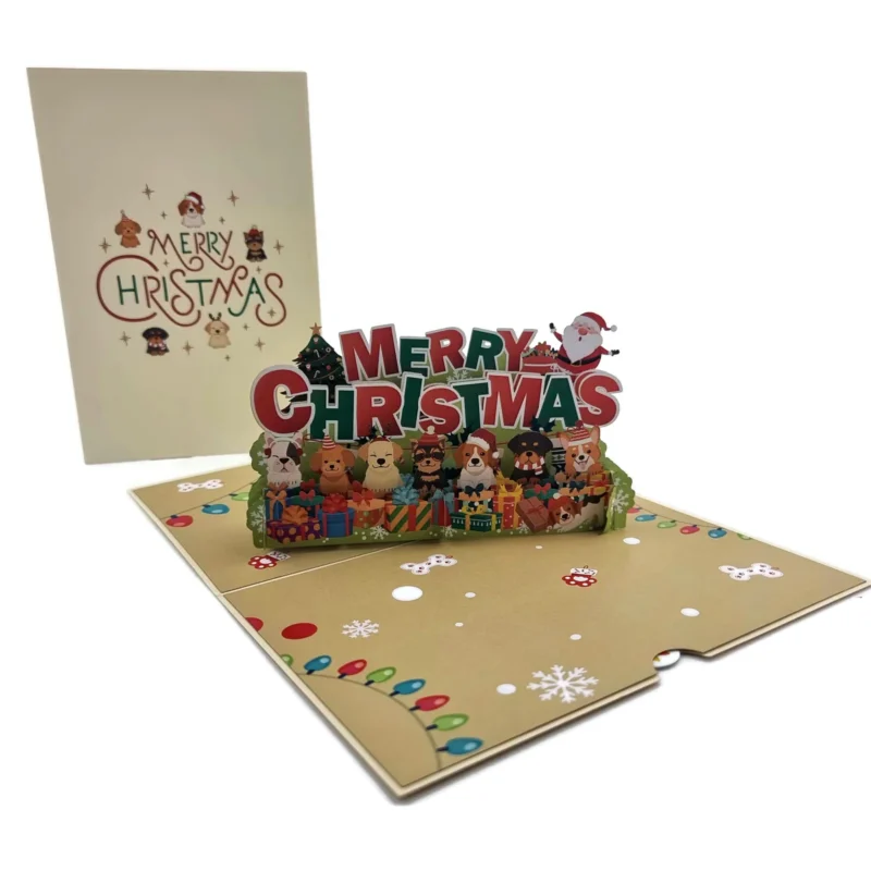 Christmas Puppy Dogs Pop Up Card