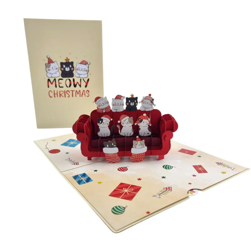 Meowy Christmas Pop Up Card