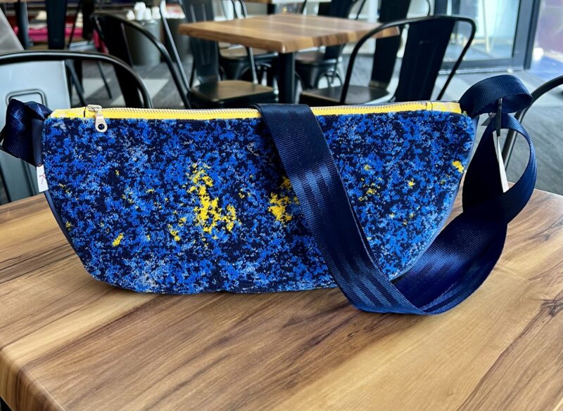 Waratah Moquette Crescent Cross Body Bag