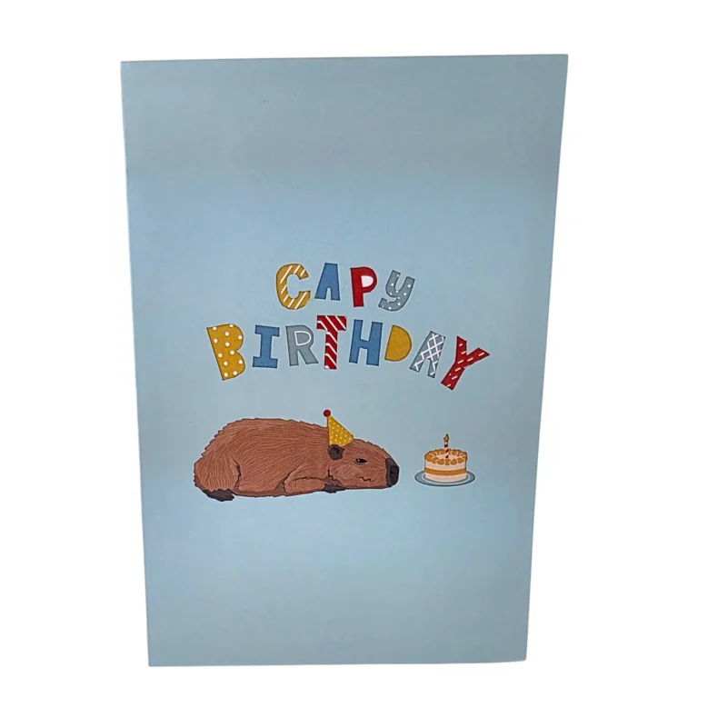A Capybara Capy Birthday Pop Up Card - Image 3