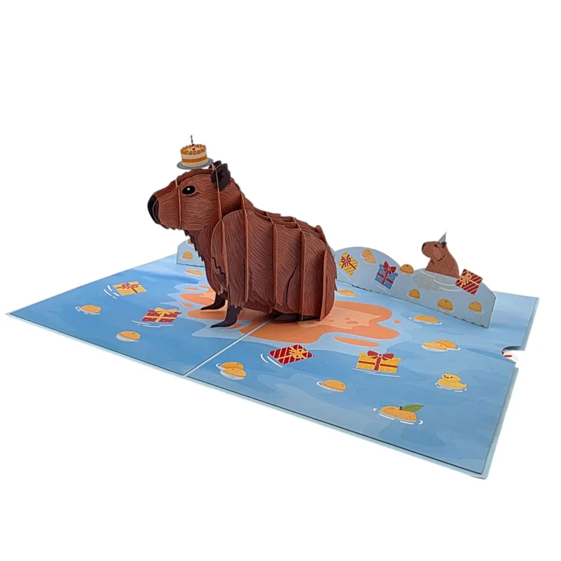 A Capybara Capy Birthday Pop Up Card - Image 2