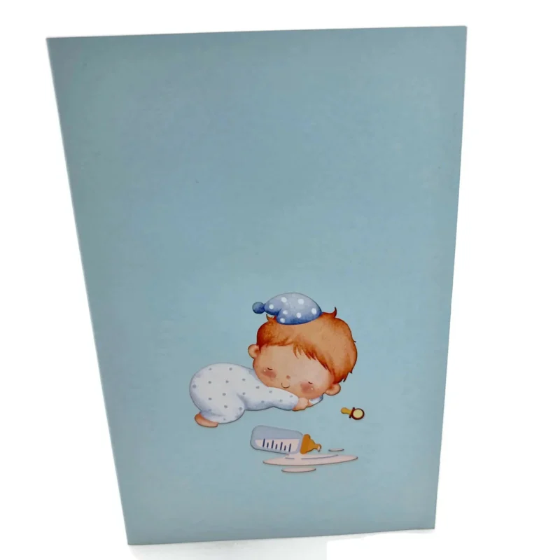 Blue Baby Cot Pop Up Card - Image 3