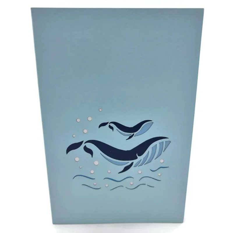 Blue Whale Family Pop Up Card - Image 3
