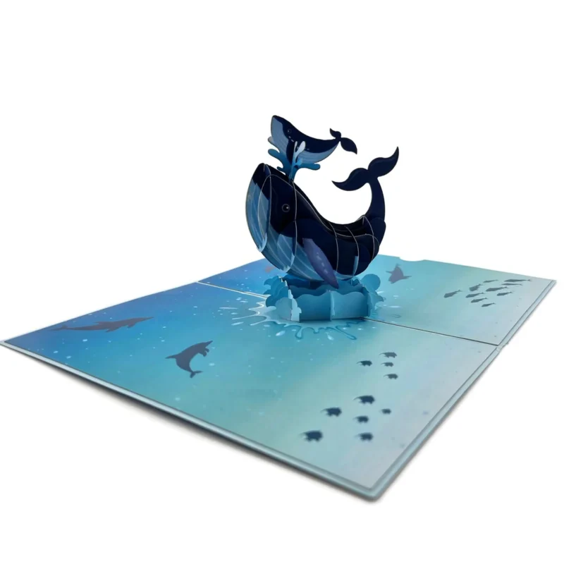 Blue Whale Family Pop Up Card - Image 2