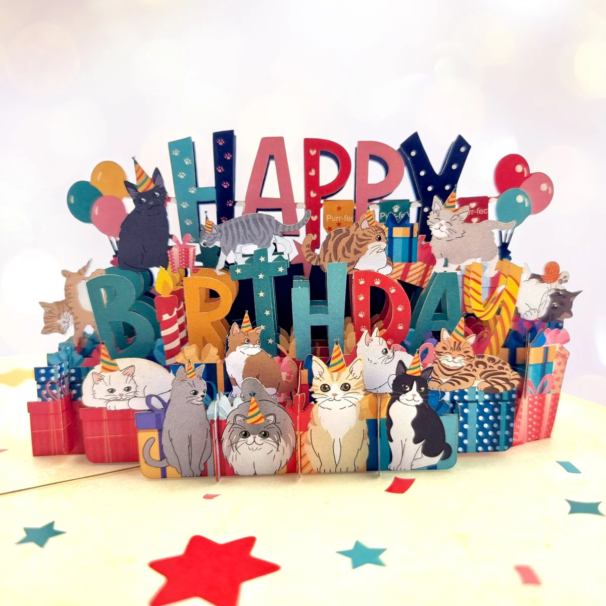 Birthday Cats Pop Up Card - Image 2